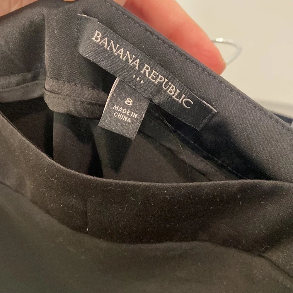 Banana Republic - Black Satin Midi Slip Skirt